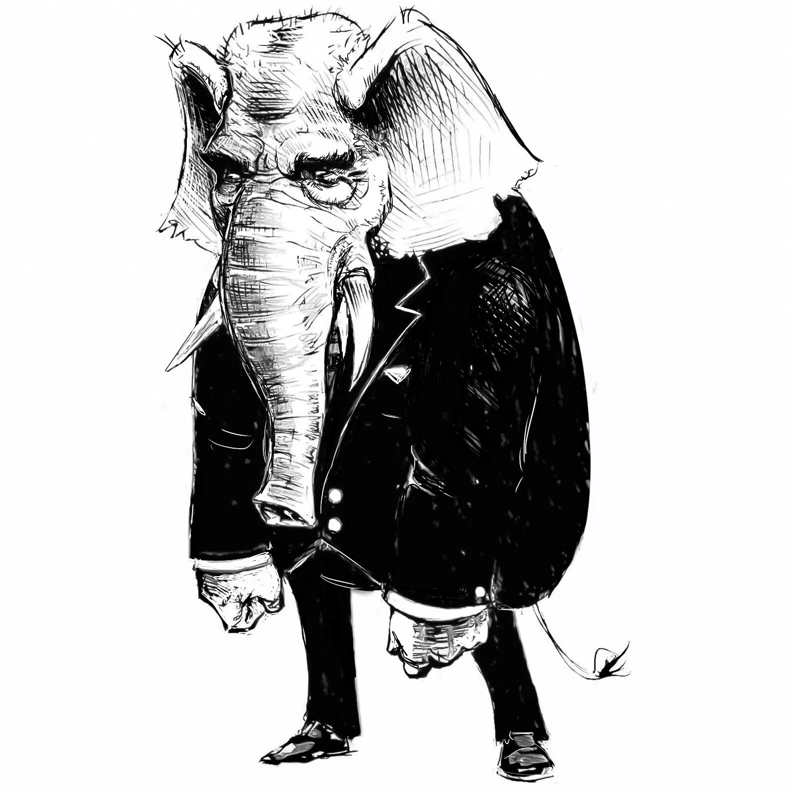 GOP ELEPHANT EDITORIAL SKETCH