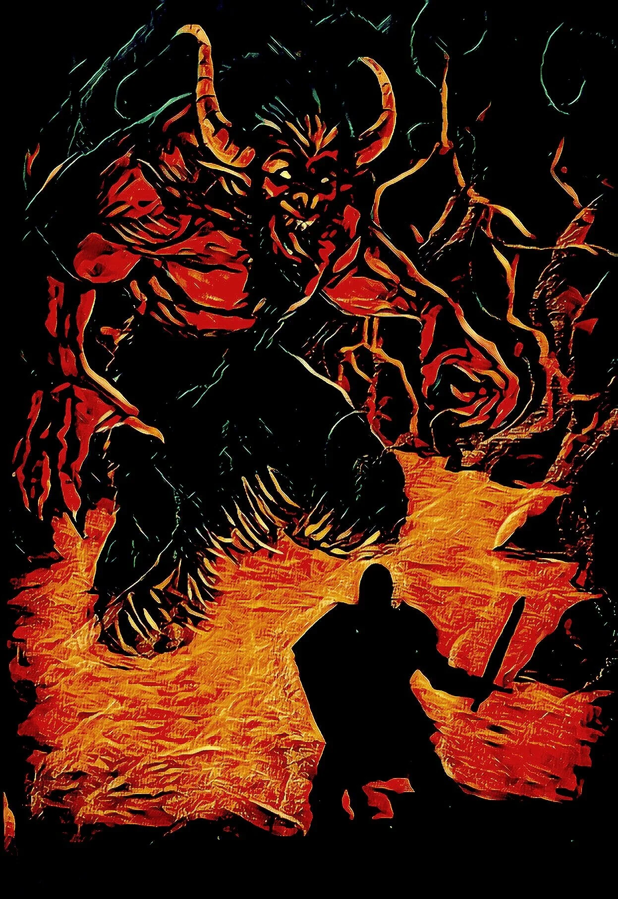 FANTASY KNIGHT VS DEMON SCENE