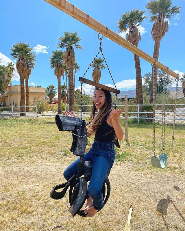 When the paddocks were operable, thoroughbred horses used to run in these fields and get walked on the horse walker. In recent years, it&rsquo;s been turned an electric powered swing set with this horse seat for tiny humans, as shown here... Why don&