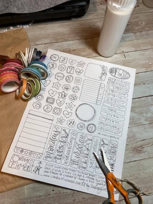  monthly, weekly, daily planner pieces - Collage Element 