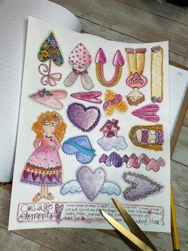 Lovey Hearts 2021 - Collage Element 