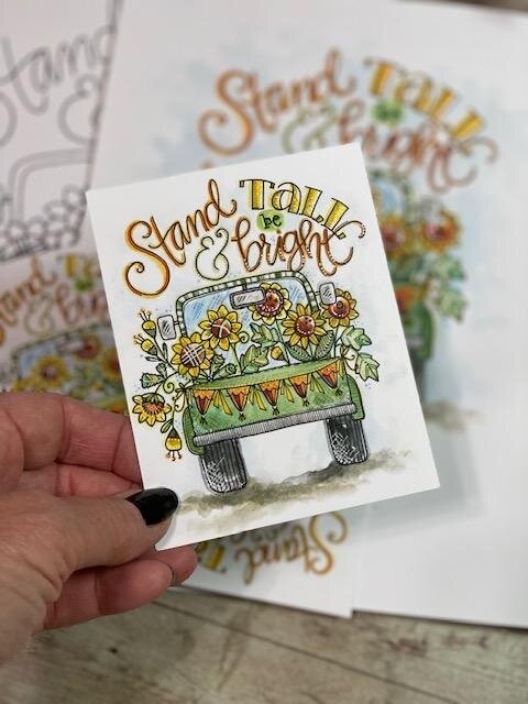 Sunflower Tailgate Truck Collage Elements 