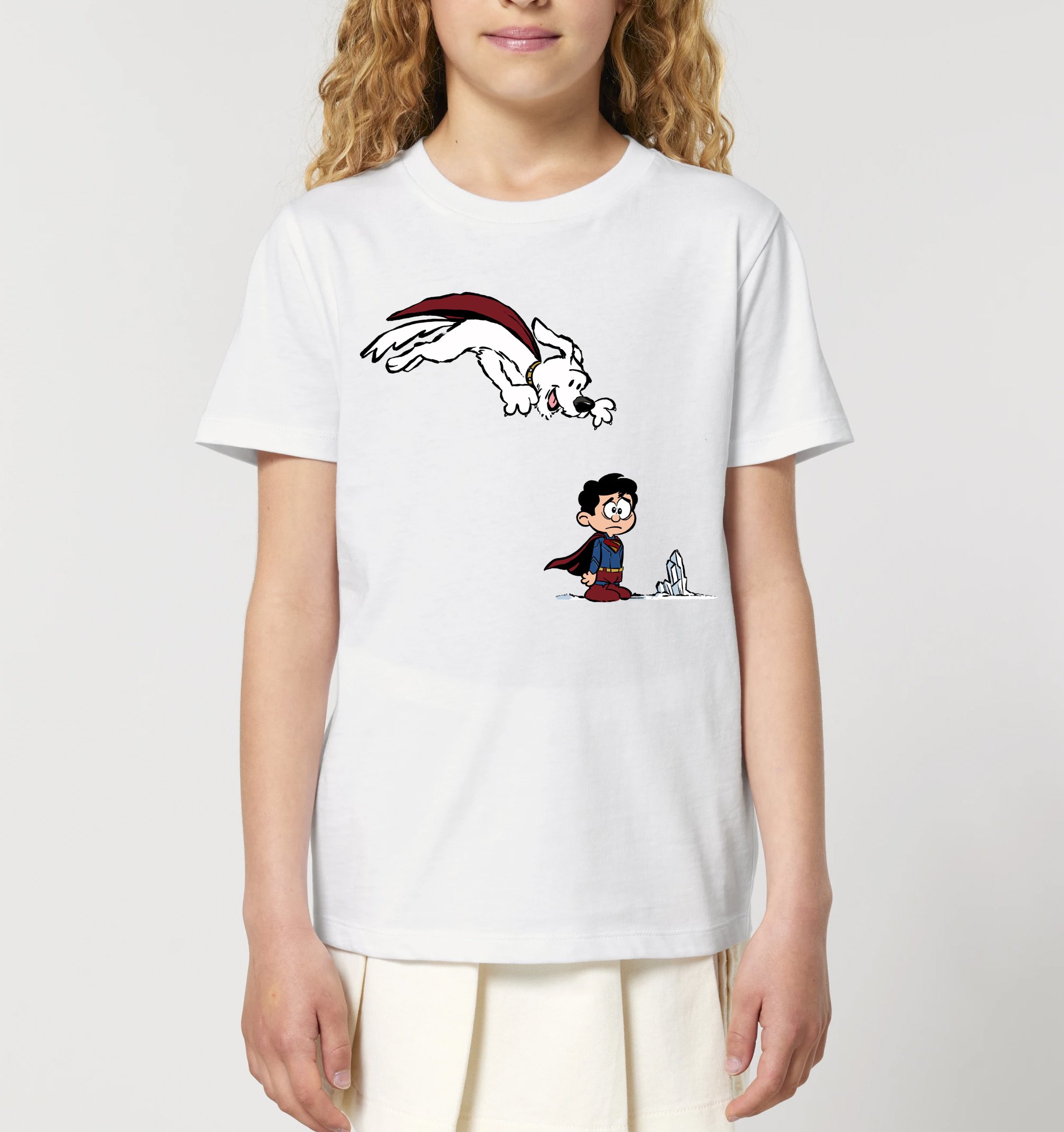 Kids Unisex Tee Superman and Krypto (after Watterson)