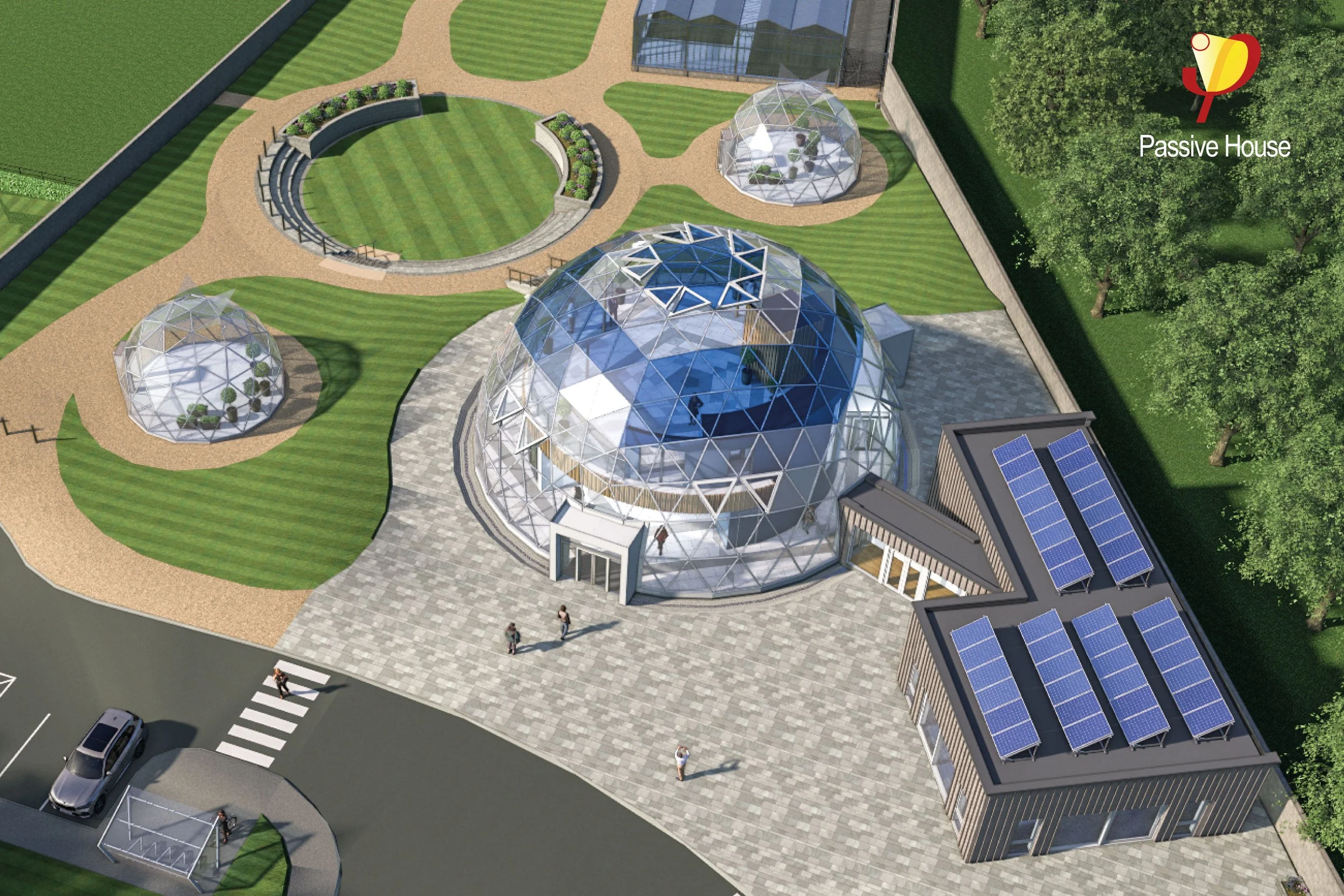 The Acorn Farm dome is visited by Bready pupils who place a time capsule in the foundations.