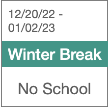 No School - Winter Break