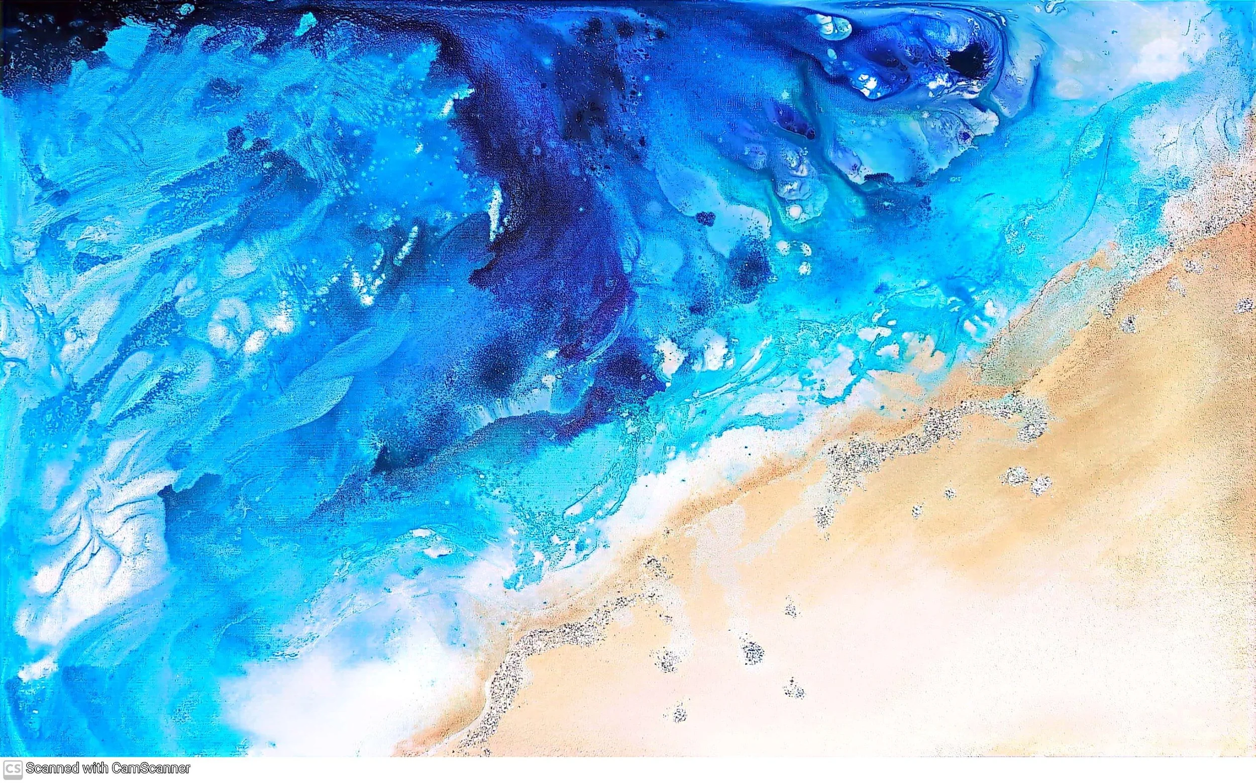 Peace Be Still; 30”x48” Golden high flow acrylics, Brusho, Golden glass medium, Golden pumice medium on gallery wrapped canvas. Spring 2024, 30” by 48” Acrylic on Canvas (Golden High flow acrylics, Golden pumice medium, Golden glass medium, and Brush