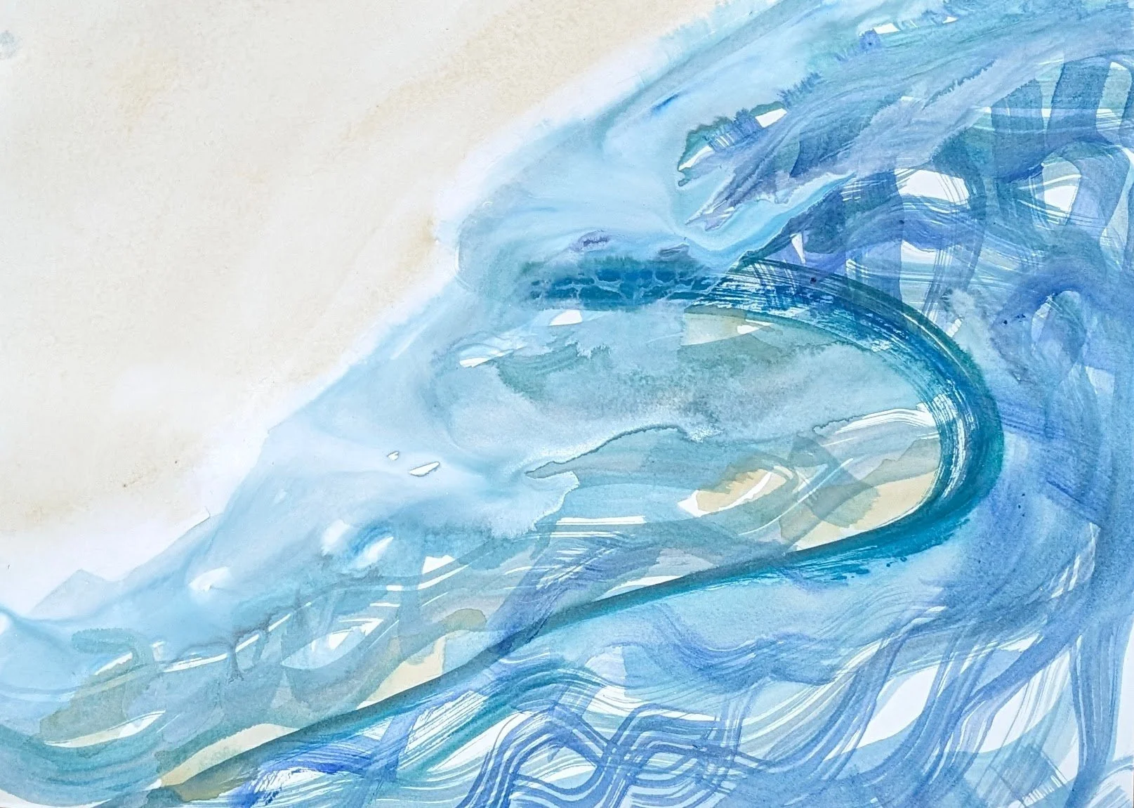 Movement; 12”x16” framed watercolor on paper, 2024