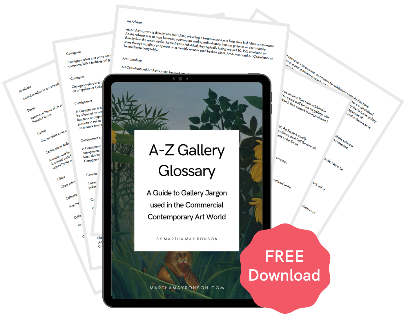 AZ Gallery Jargon Glossary — MARTHA MAY RONSON