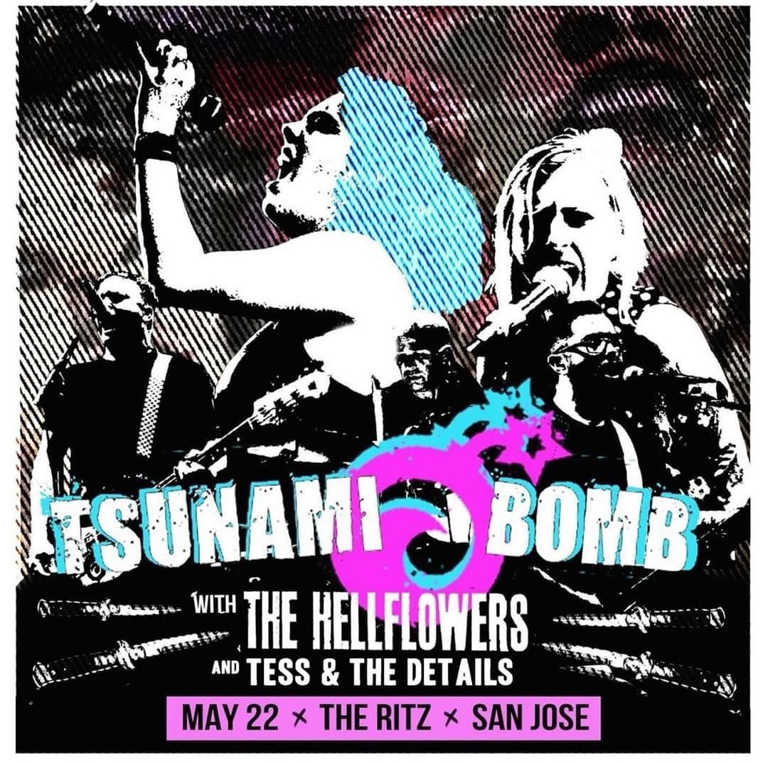 Next up-San Jose!

We&rsquo;ll be teaming up with the legendary @tsunamibombofficial and @thehellflowersband at @theritzsj - one of our favorite venues to play in NorCal.

More announcements soooooon.