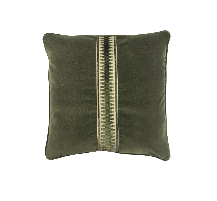 Jefferson Tape Pillow - Forest - Velvet