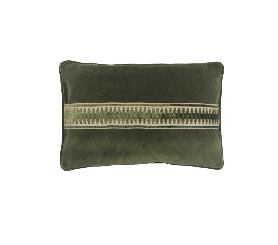Jefferson Tape Pillow - Forest - Velvet