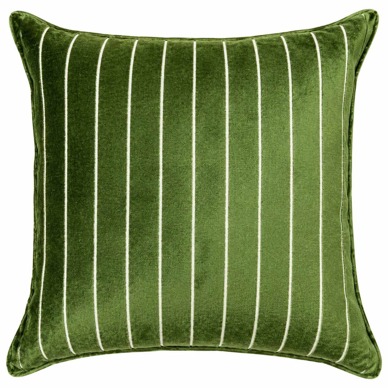 Olive Velvet Striped Pillow.png