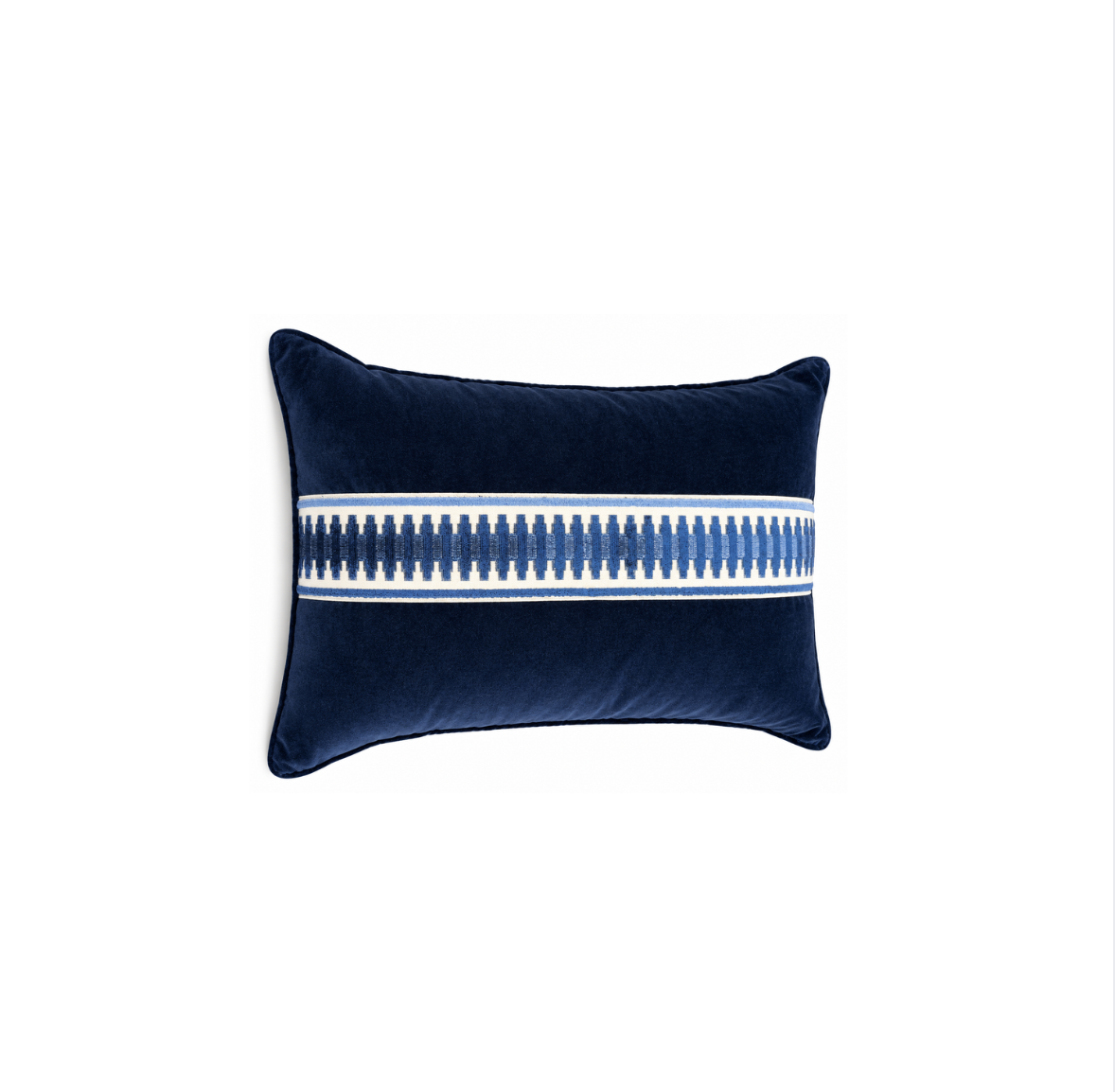 Jefferson Pillow Lumbar - Navy - Velvet