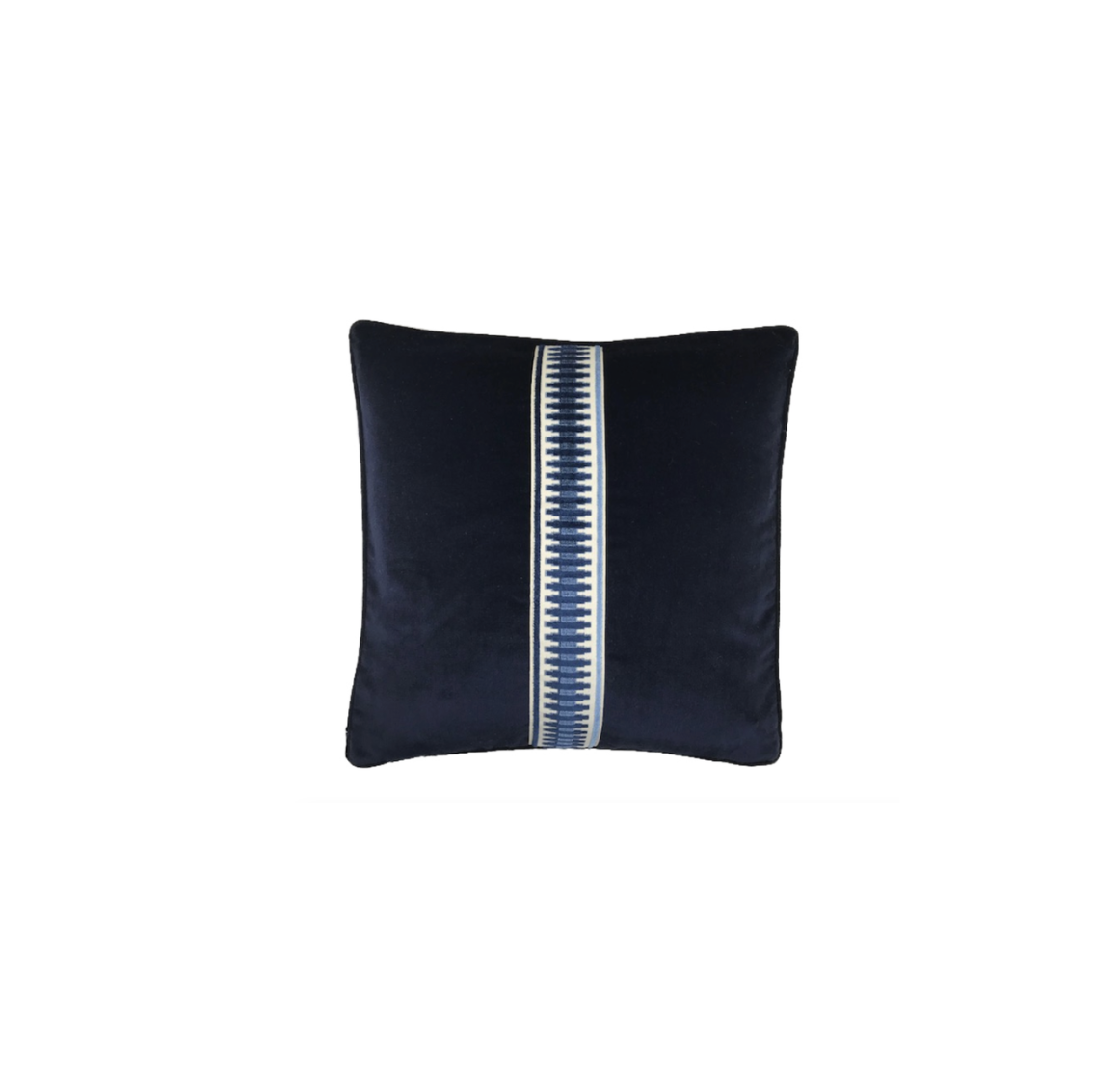 Jefferson Tape Pillow - Navy - Velvet