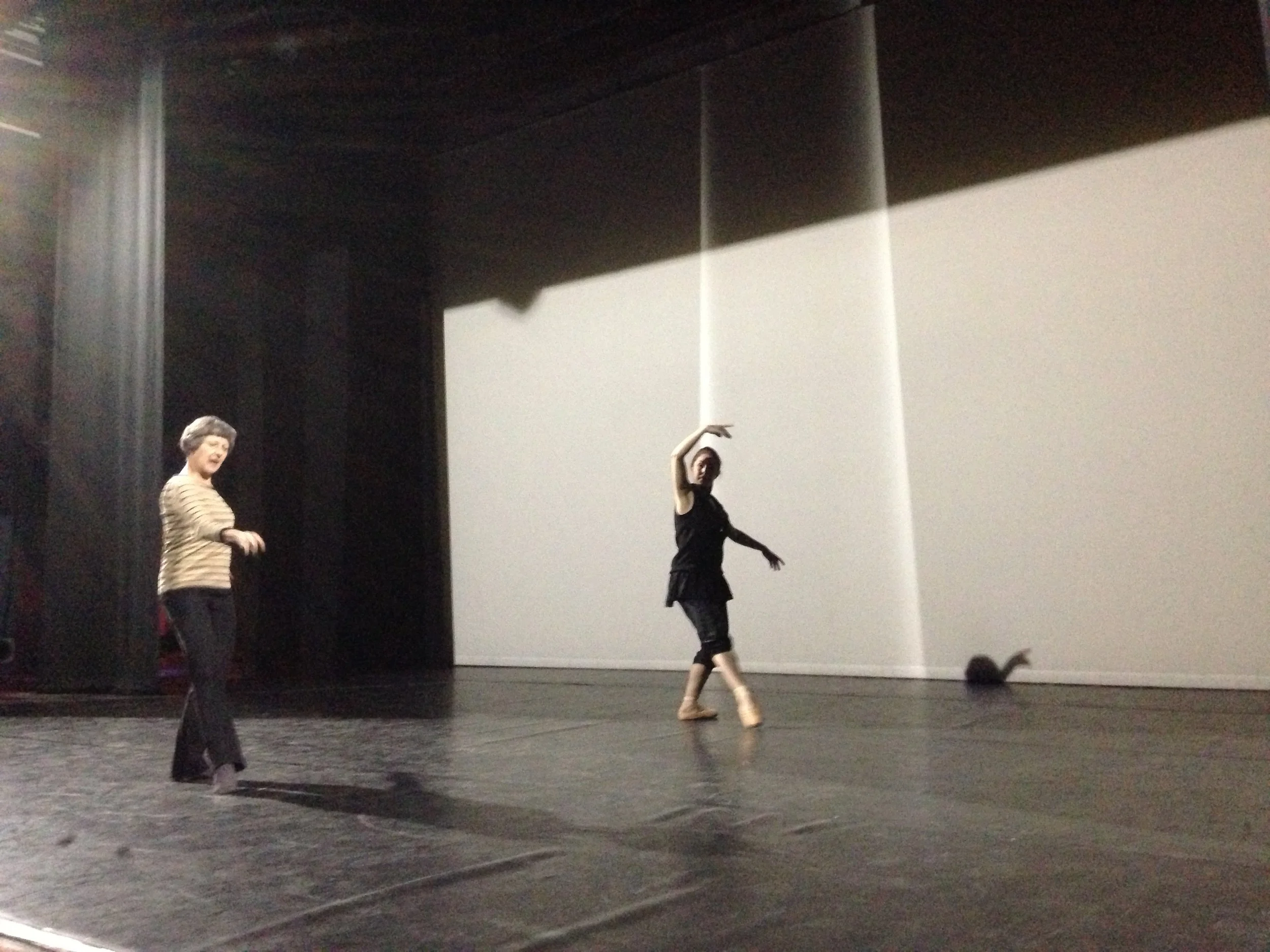  Choreographer Jennifer Jackson working with dancer Zoe Arshamian on “Retrieving the Sylph,” a solo which Jackson described as “reach[ing] back to an historical moment in ballet - women rising on to pointe to evoke the world of the ‘other’, the imagi