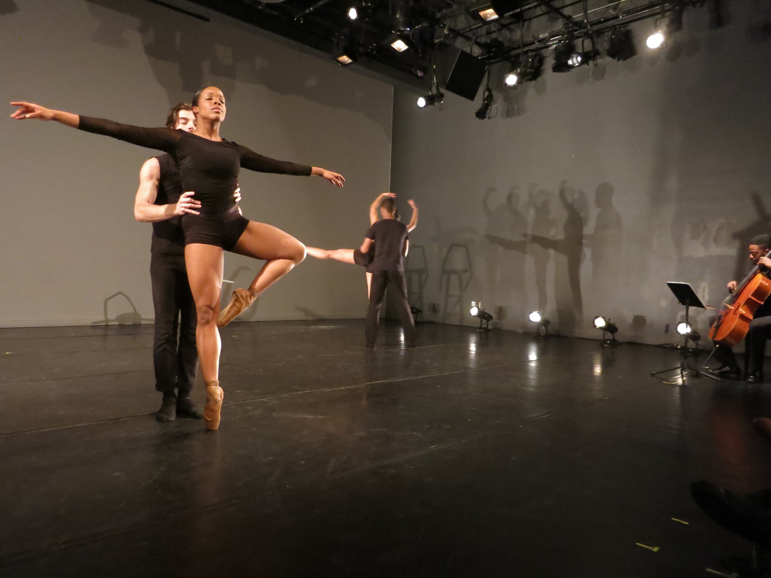  ”Found and Lost,” a work-in-progress, by choreographer Lynn Parkerson in collaboration with visual artist Michelle Forsyth (performed by the dancers of Brooklyn Ballet with cellist Malcolm Parson) 