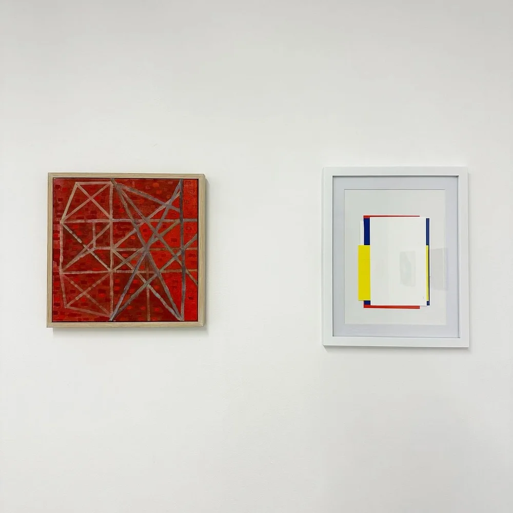 Installation view: "MONDRIAN80" at Norte Maar (L to R): Sharon Butler and Imi Knoebel. Photo: Jason Andrew 