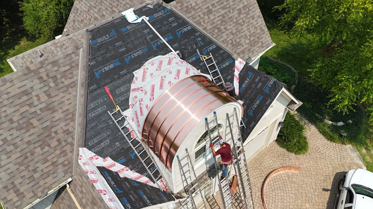 Copper Roofing Created on Site by Fidler on the Roof KC
