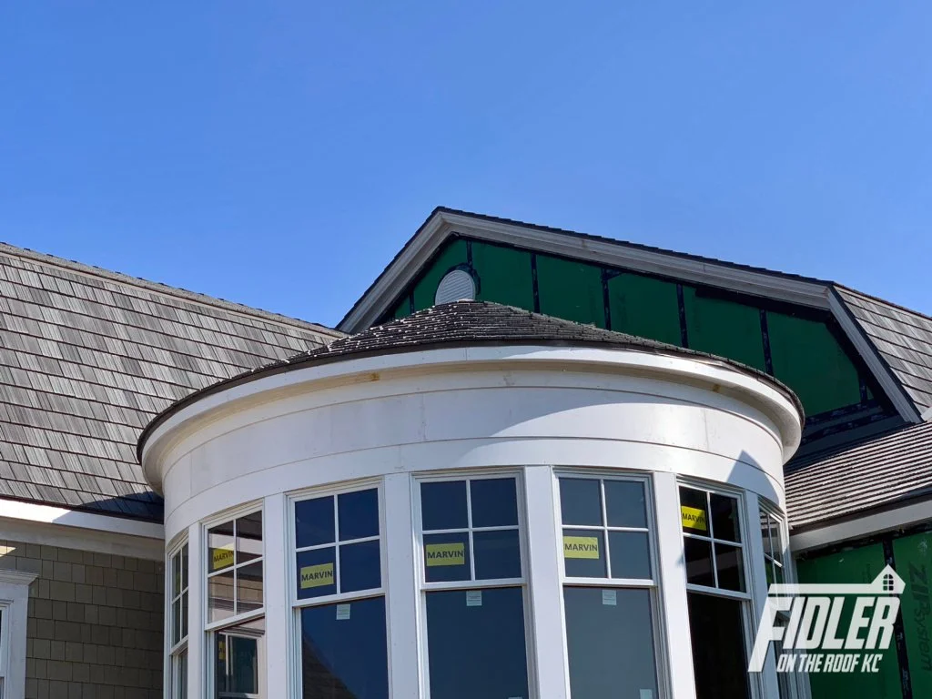 Synthetic shake roofs preserve the style and eliminate the fire risk