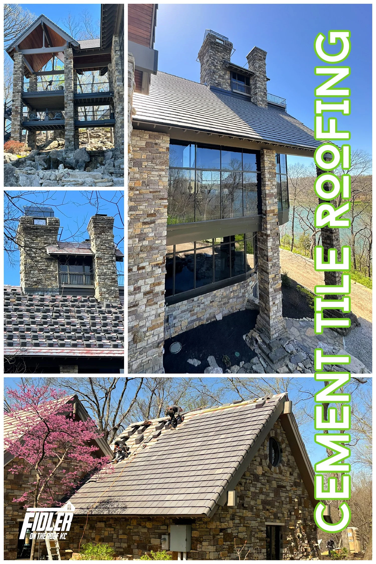 Cement Tile Roofing in South Kansas City, Mo., installed by Fidler on the Roof KC roofing.