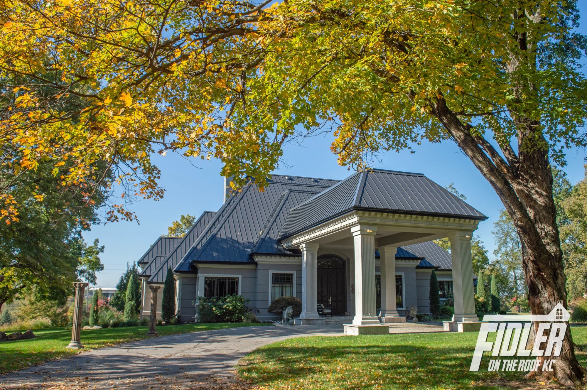 Fidler on the Roof KC installed this standing-seam metal roof on a South Kansas City home.