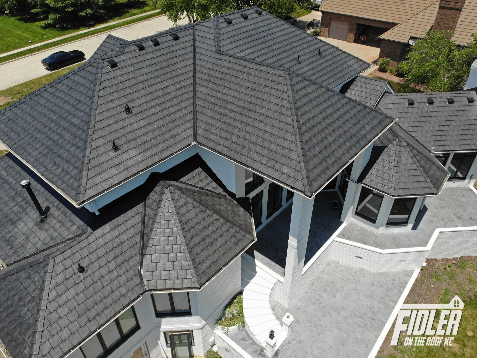Synthetic slate tile from Fidler on the Roof KC