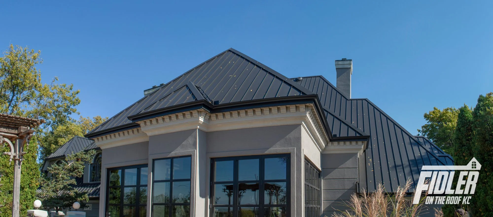 Fidler on the Roof KC installed this standing-seam metal roof on a South Kansas City home.