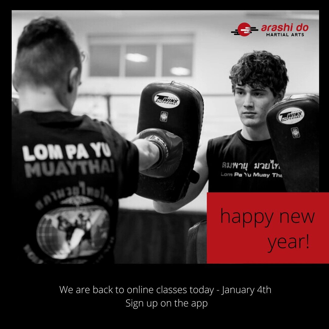 Happy New Year! 
We are back to classes TODAY after taking some time off for Christmas break. Hope to see you on zoom soon. 
#arashidosherwoodpark #arashido #yegfitness #muaythai #jiujitsu #karate #newyearsresolution #workout #fitness #zoomworkout