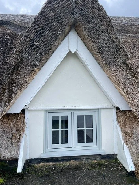 Timber look window in Norfolk cottage