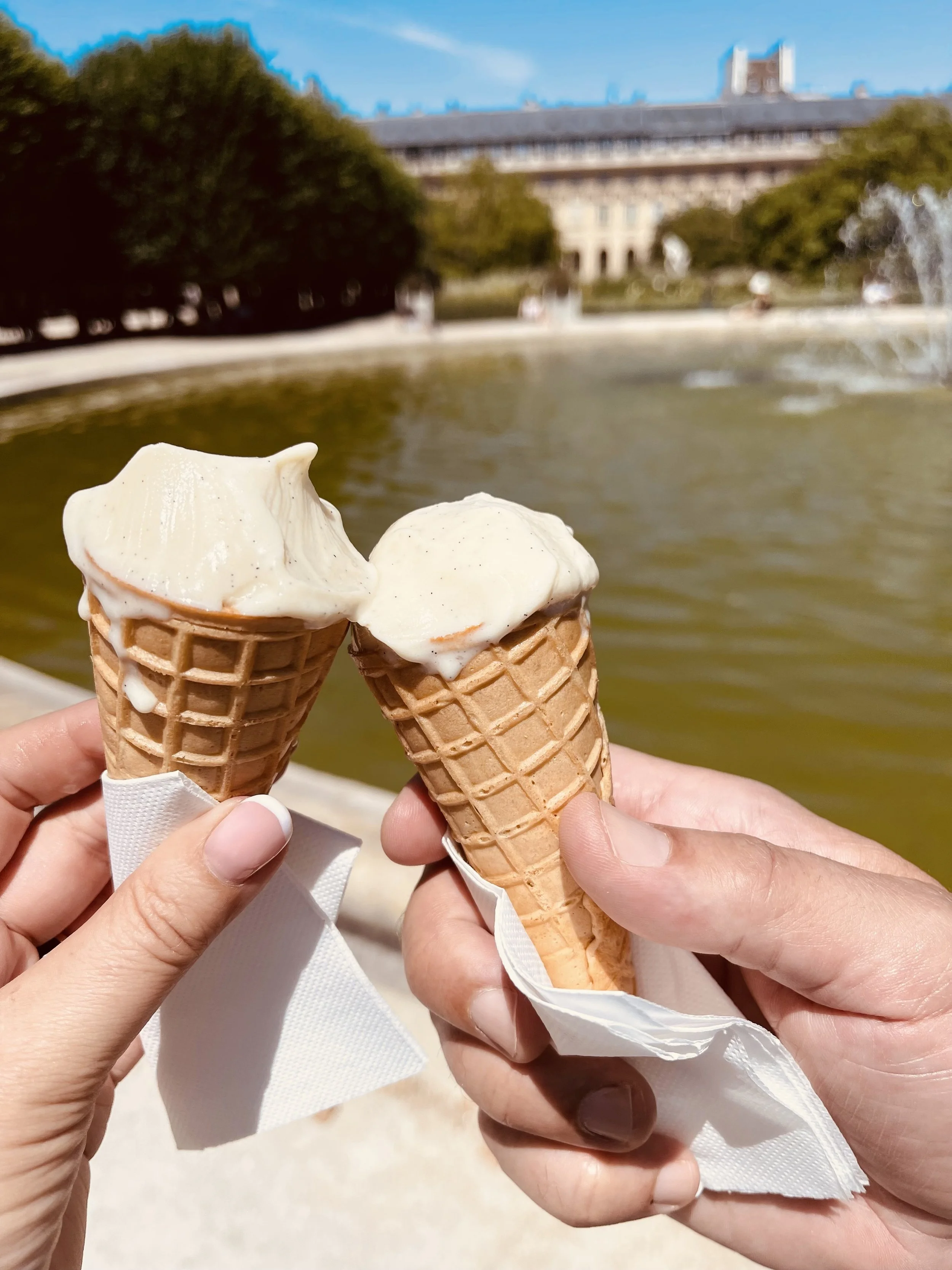 vijver Palais Royal ijsjes