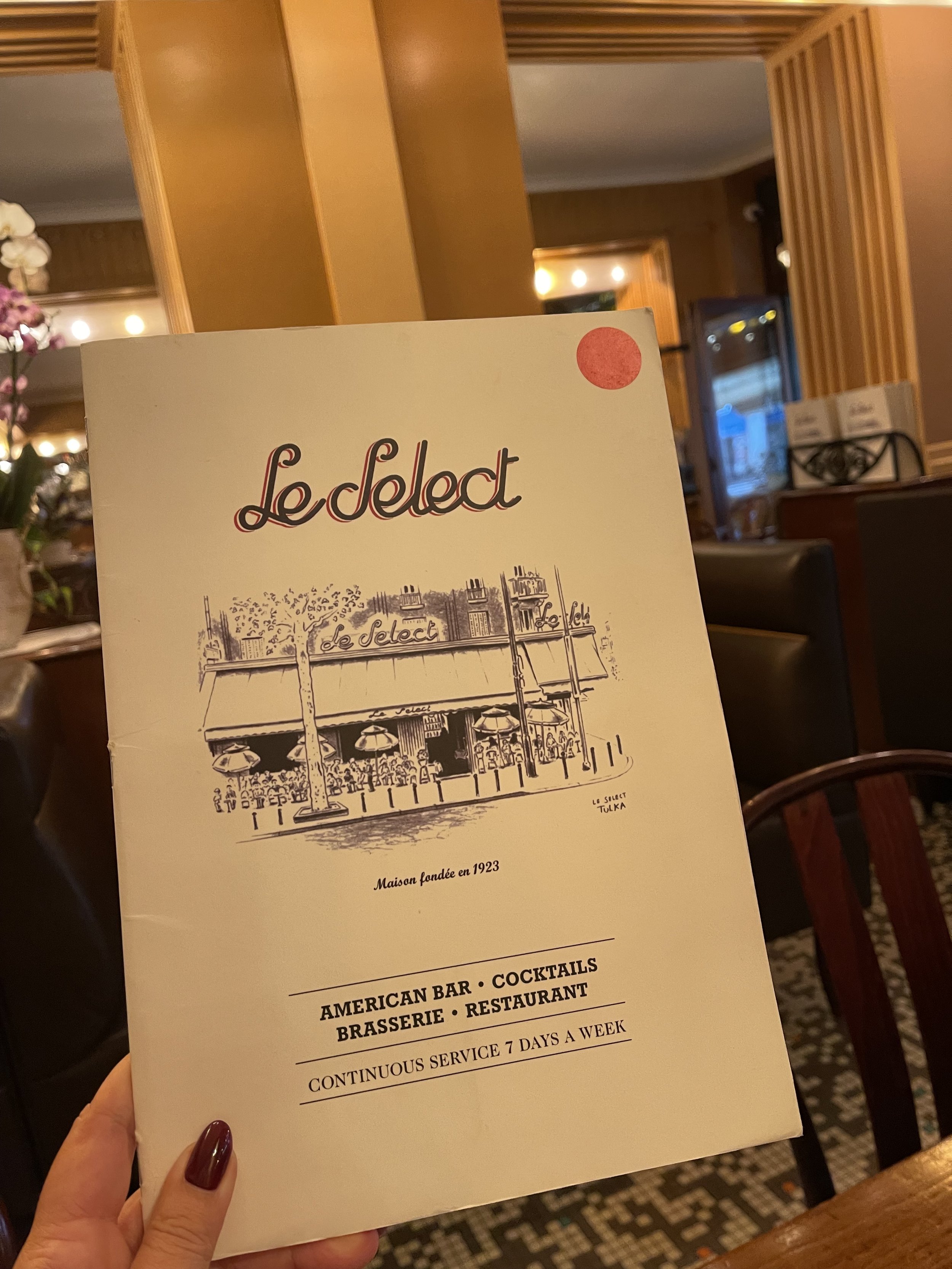 Voorzijde menukaart le Select.jpeg