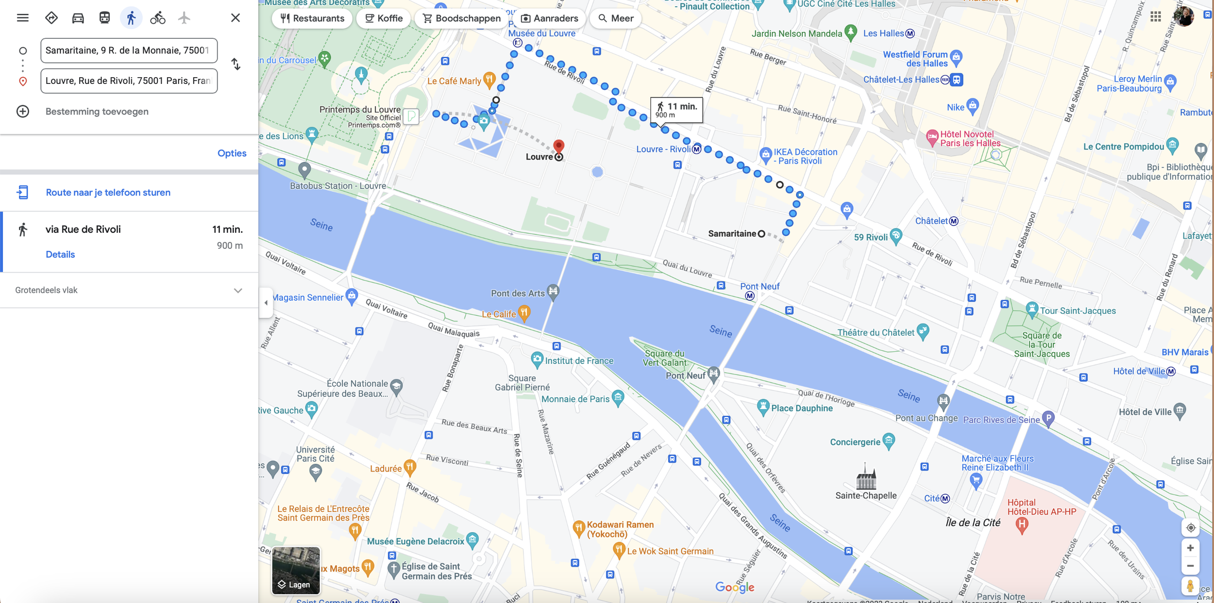 Samaritaine naar Louvre