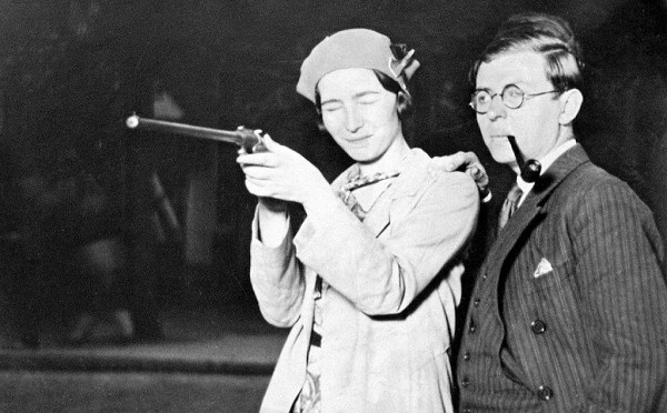 Simone De Beauvoir, another key existentialist figure, with Jean Paul Sartre