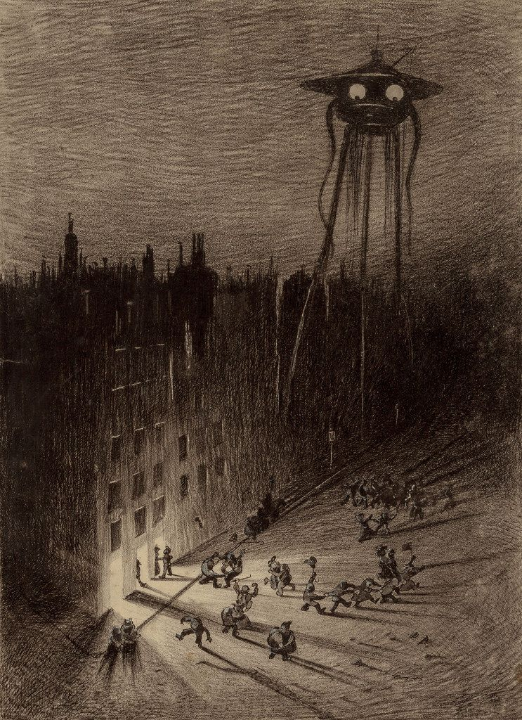 1906 Illustration for War of the Worlds by Brazilian illustrator Alvim Corrêa.