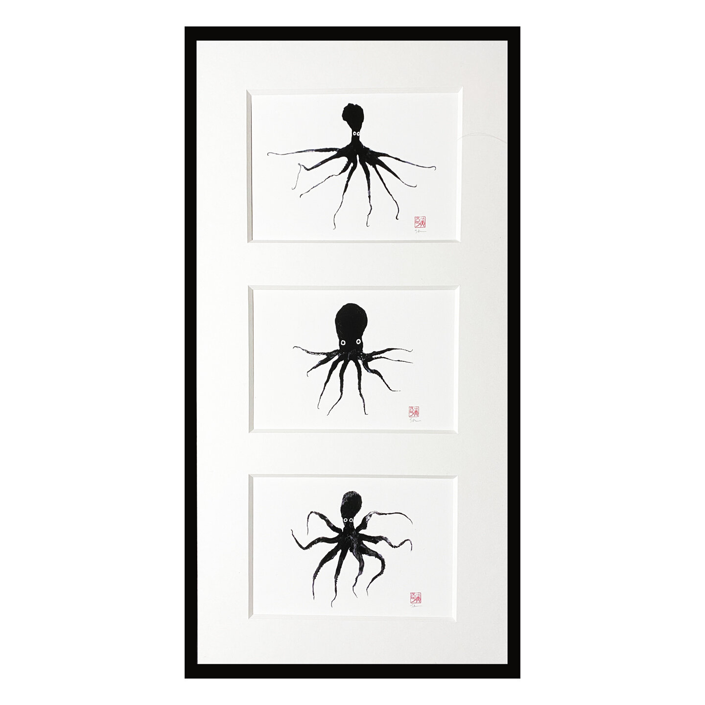 3 Octopus 10x20 Framed