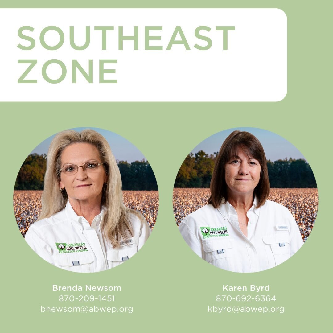 Attention Southeast Zone Growers!!

Brenda Newsom and Karen Byrd will be covering the Southeast Zone together. They'll work as a team to ensure all #cotton growers are taken care of. Contact them with any questions that arise and they'll help you out