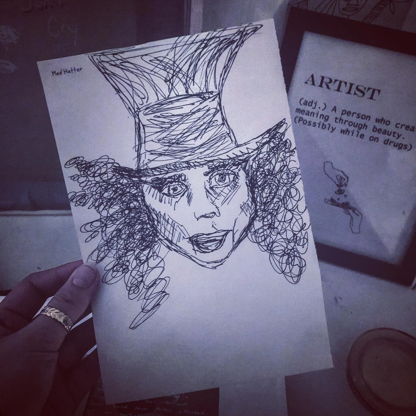 &ldquo;have  I gone mad?&rdquo;
####
-mad hatter