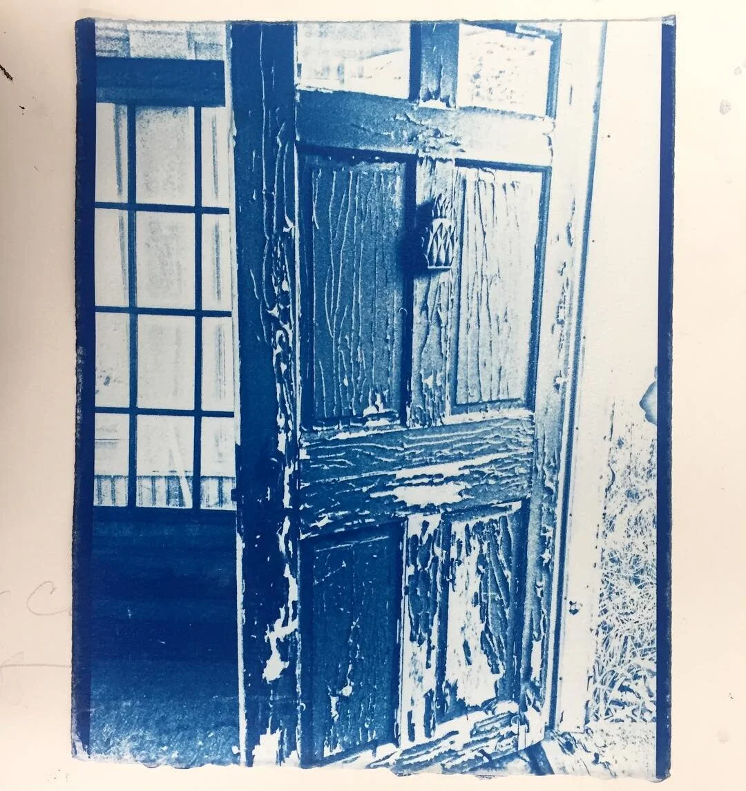 there's a story behind every door #cyanotype #printmaking #art