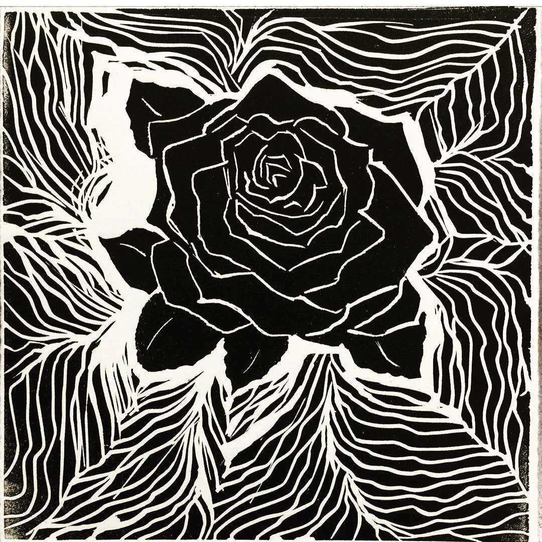 Print results of a linoleum carving