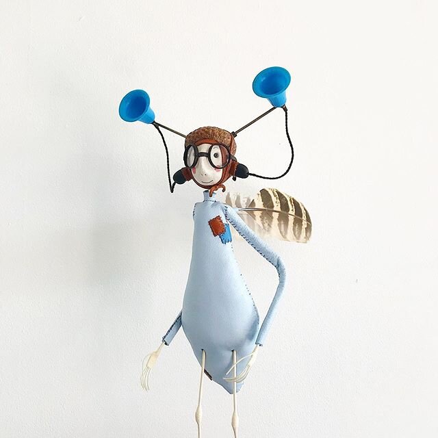 Working on Firgil today. 
Yes we think Firgil

He&rsquo;s very nearly complete. He&rsquo;s wearing a sky blue flight suit to help him to remain inconspicuous during his reconnaissance missions. He now needs his shoes.

#samanthabryan #fairy #gadgets 