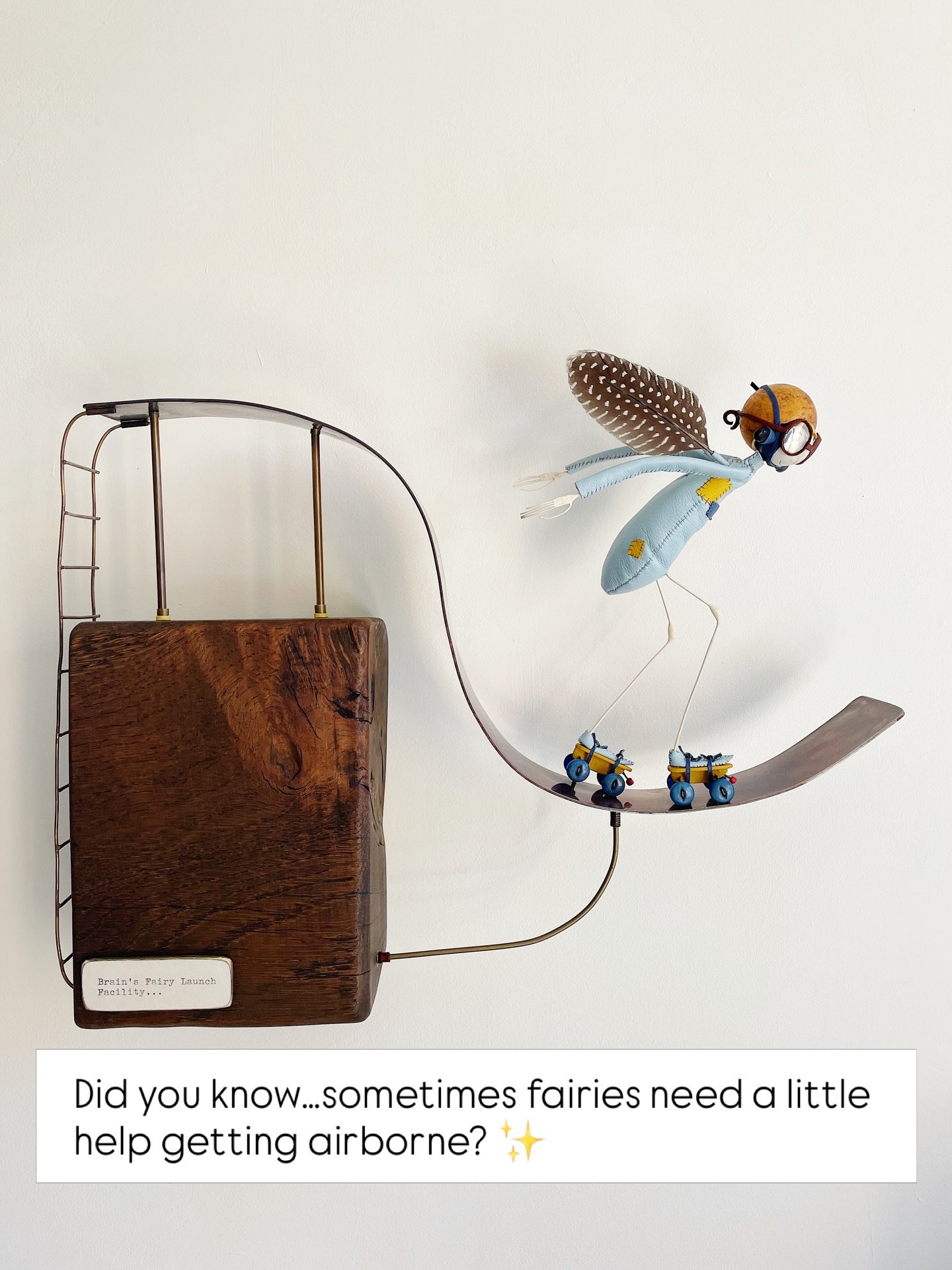 Did you know&hellip; sometimes fairies need a little help getting airborne? ✨

BRAIN&rsquo;S FAIRY LAUNCH FACILITY (a highly experimental operation&hellip;)

This piece has been through so many attempts to get it just right&hellip;wooden launch slope