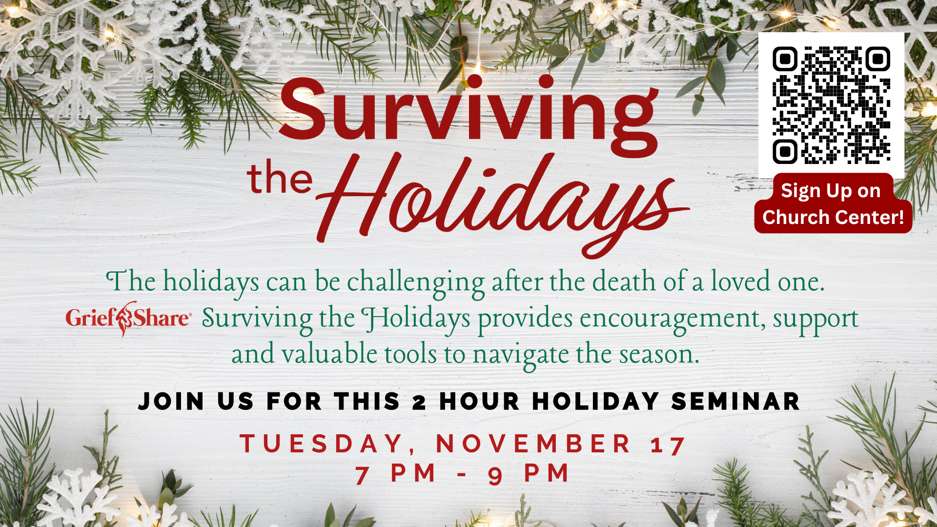 Surviving the Holiday's Grief Share