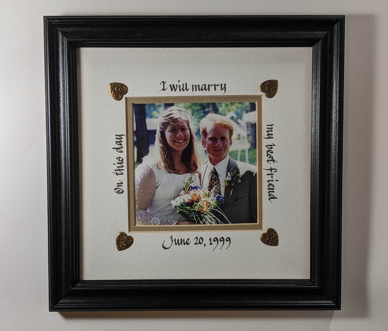 Red Today I Marry My Best Friend Personalized Wedding Sign - Red Heart Print, image size:1318x1125