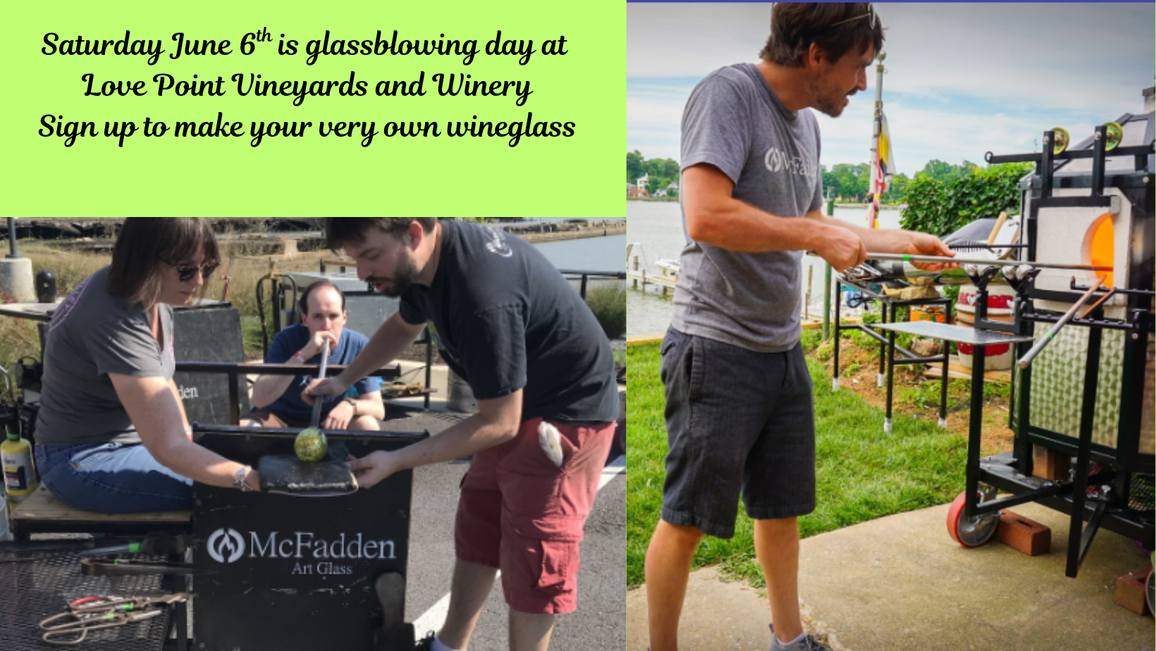 Glass blowing at the vineyard