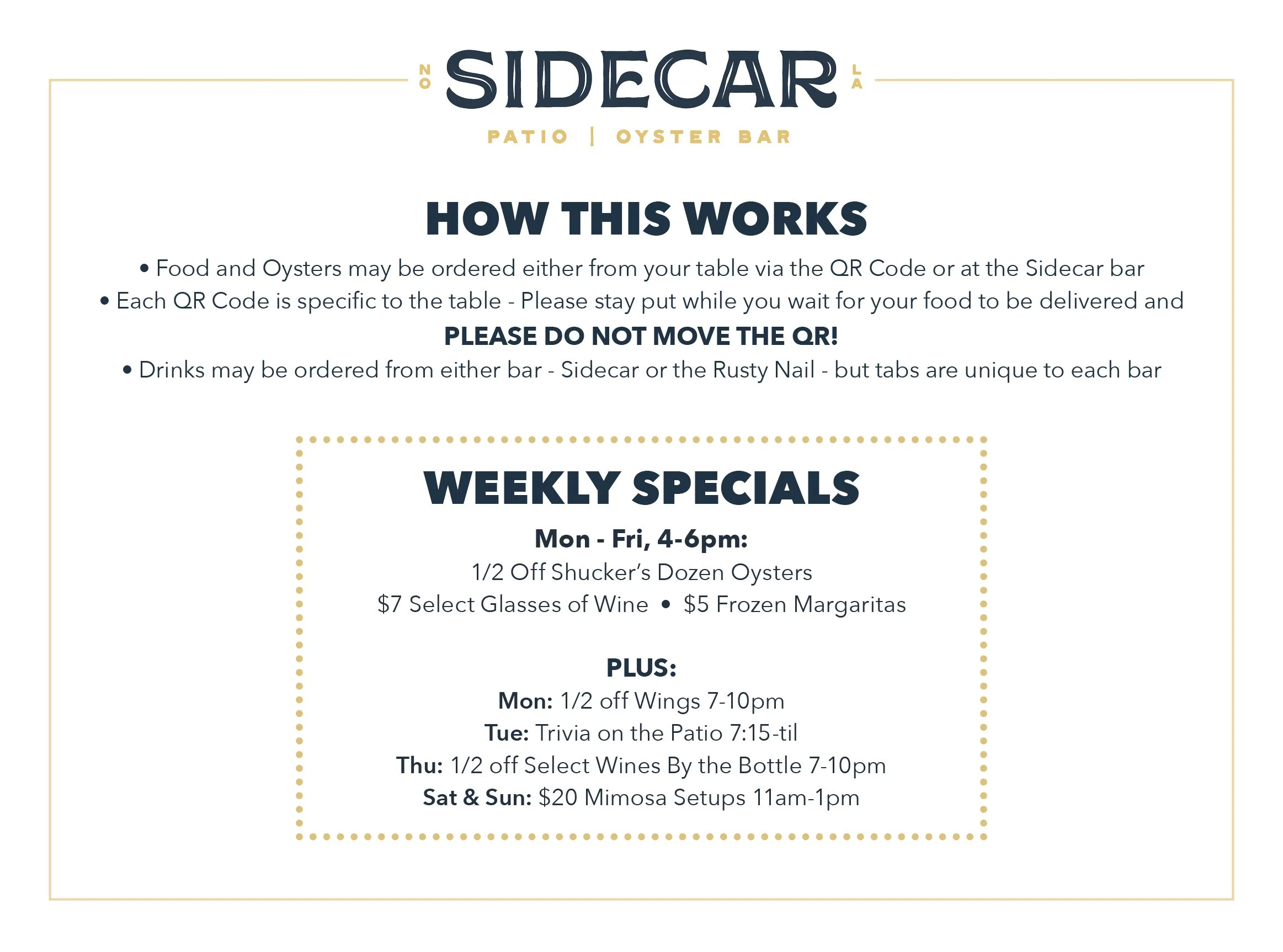 Sidecar Patio & Oyster Bar New Orleans, LA