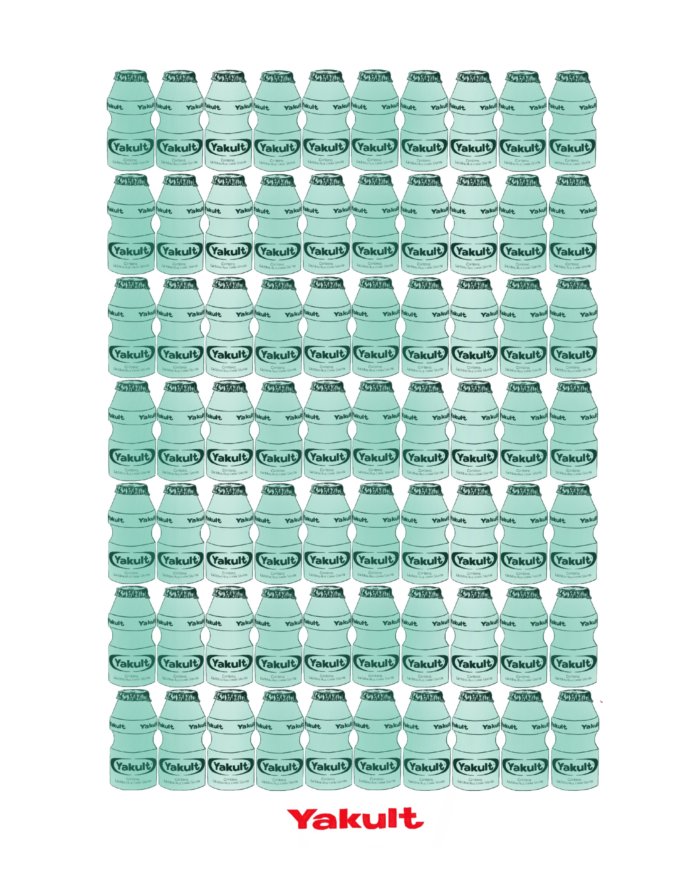 Felicia Liang, Green Yakult Containers, 2019, Digital Artwork