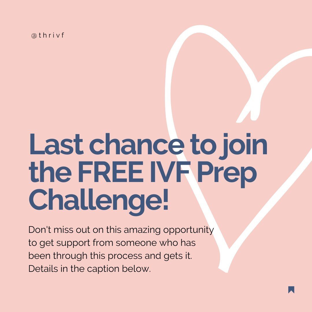 Have you signed up to join us for the IVF Prep Challenge yet!?⁠
⁠
Tomorrow, May 19th, is the LAST DAY to sign up and get access to personalized tips and simple, actionable steps learned from my 3x IVF journey to help you feel more confident and prepa