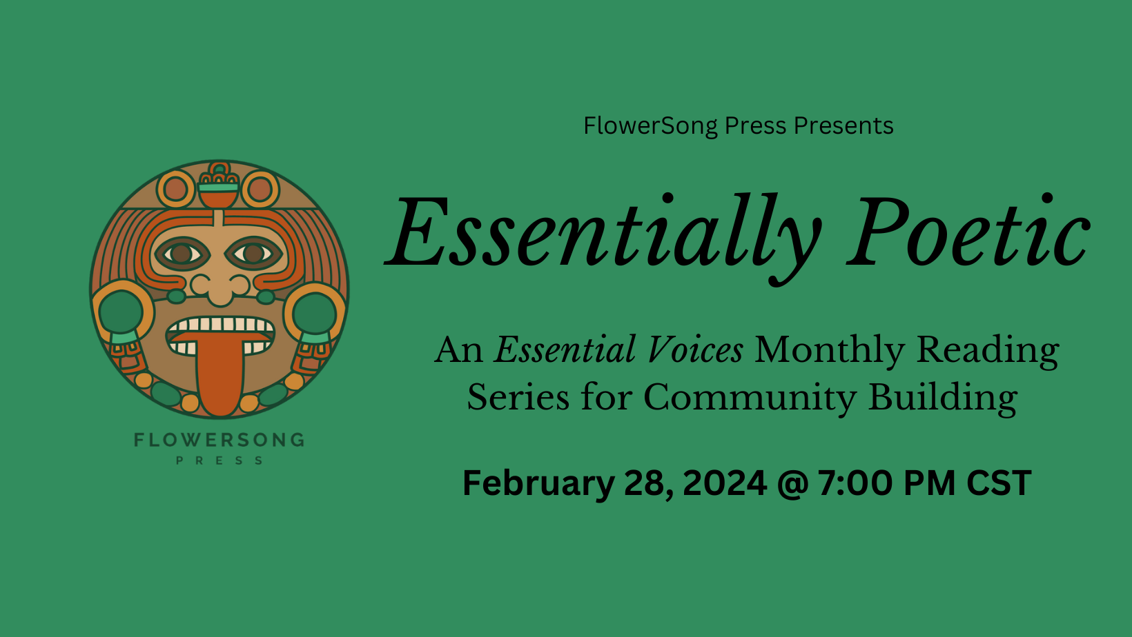 Essentially Poetic: An Essential Voices Monthly Reading Series for Community Building, February 2024