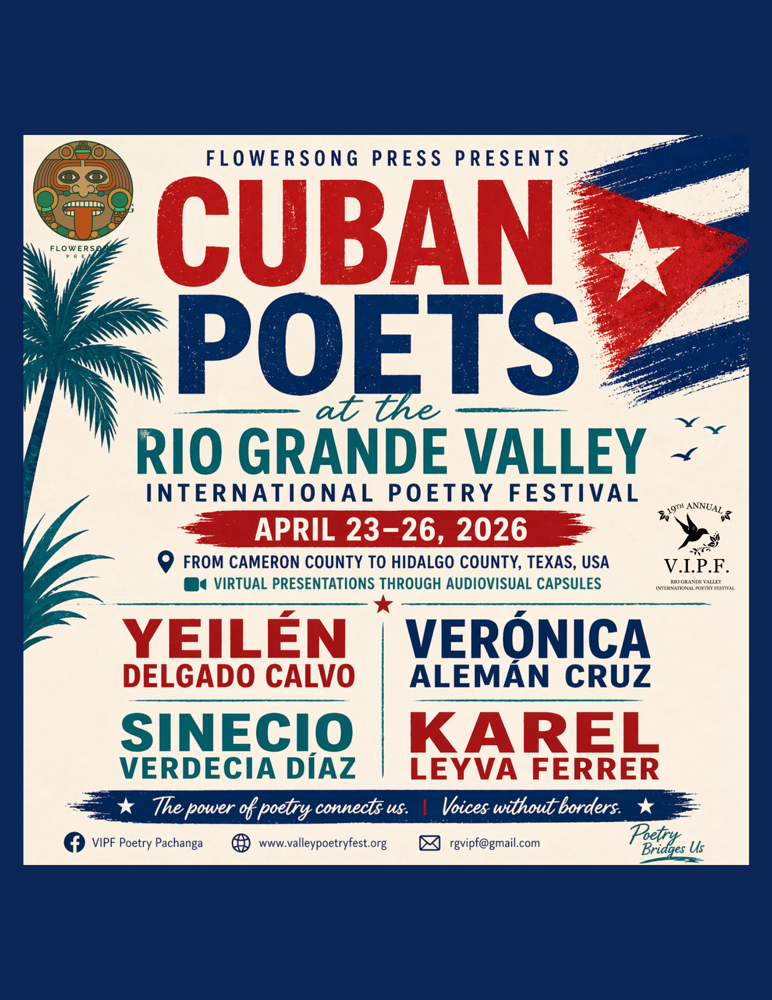 FlowerSong Press presents:   Cuban Poets at the Rio Grande Valley International Poetry Festival 2026