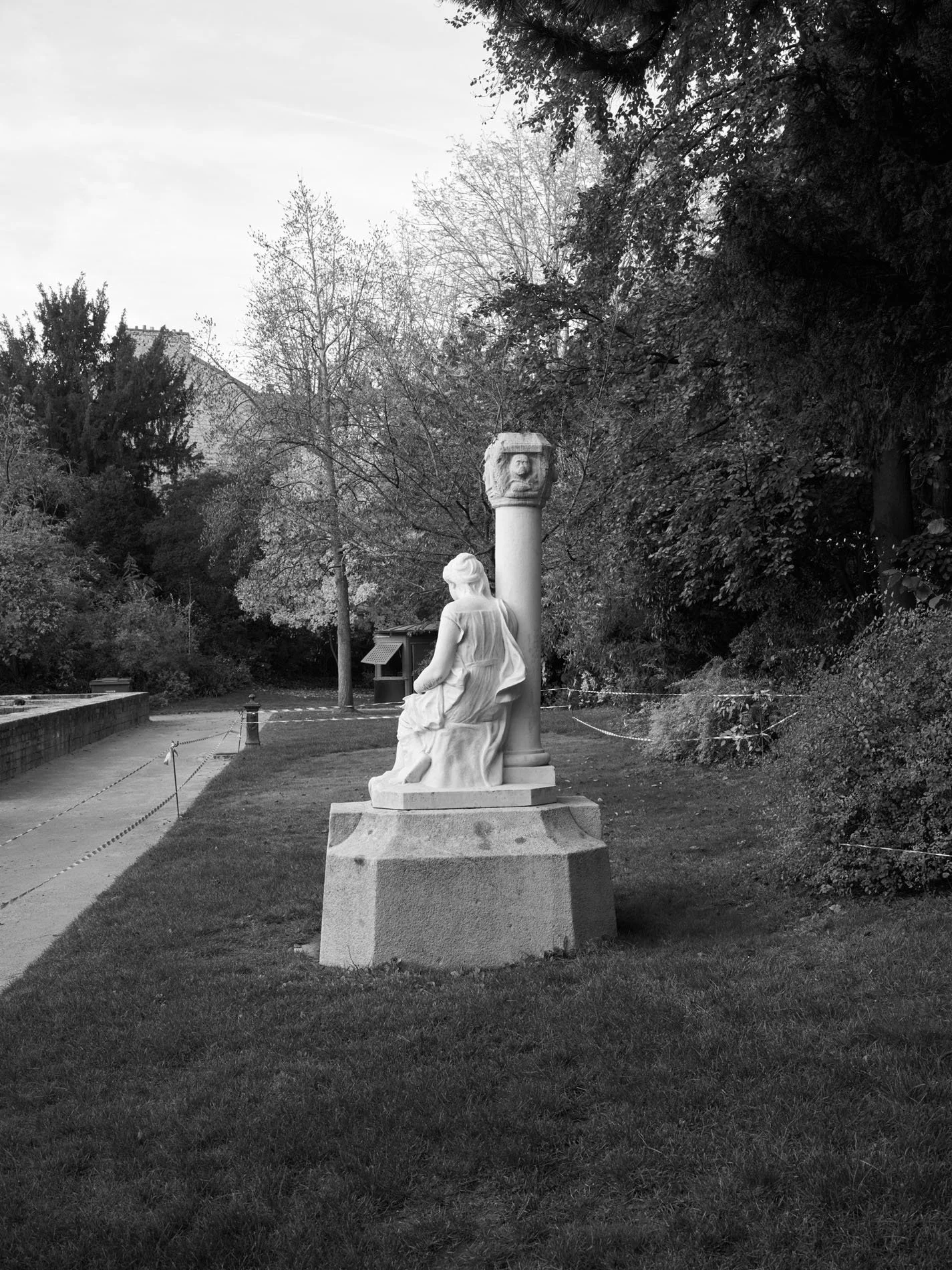 Monument, Louis Laurent Gabriel de Mortillet, sculpted by Alfred La Penne, Arenes de Lutece, Paris, France - 2021